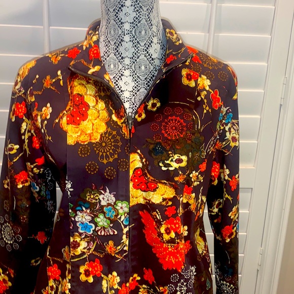 Chico's bohemian inspired Jacket with vibrates floral print. - Picture 7 of 8
